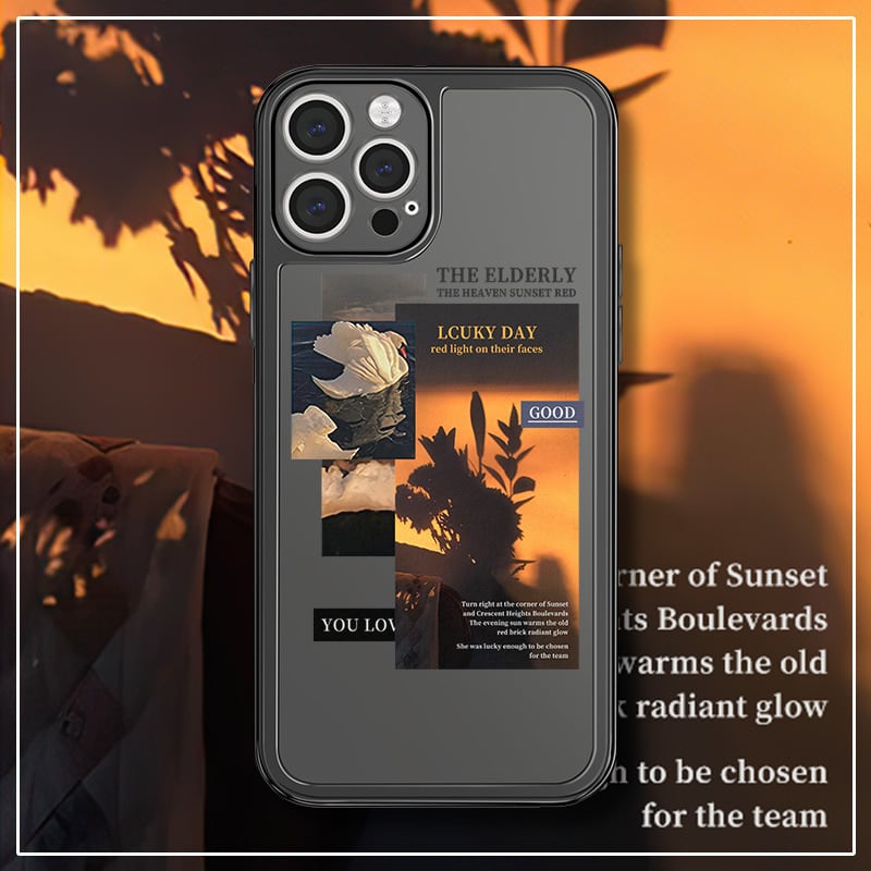 【iPhone全機種対応】オシャレ度高いです◎ステッカーデザイン クリアケース カメラ保護 透明 フォト プリント スマホケース ND-15344