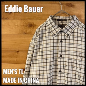 【Eddie Bauer】長袖シャツ ネルシャツ チェック ボタンダウン アウトドア L エディーバウアー US古着 アメリカ古着