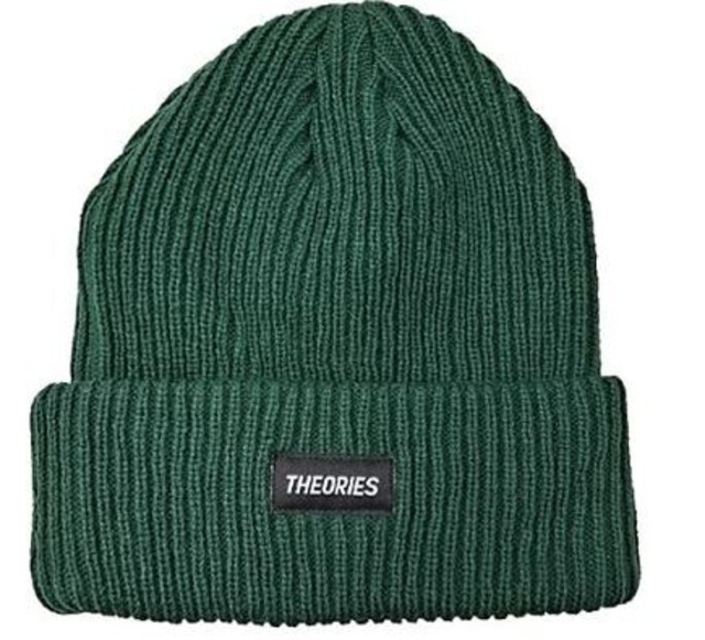 THEORIES / BEANIE / STAMP LABEL RIB KNIT / TEAL GREEN