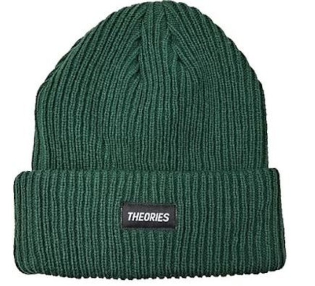 THEORIES / BEANIE / STAMP LABEL RIB KNIT / TEAL GREEN