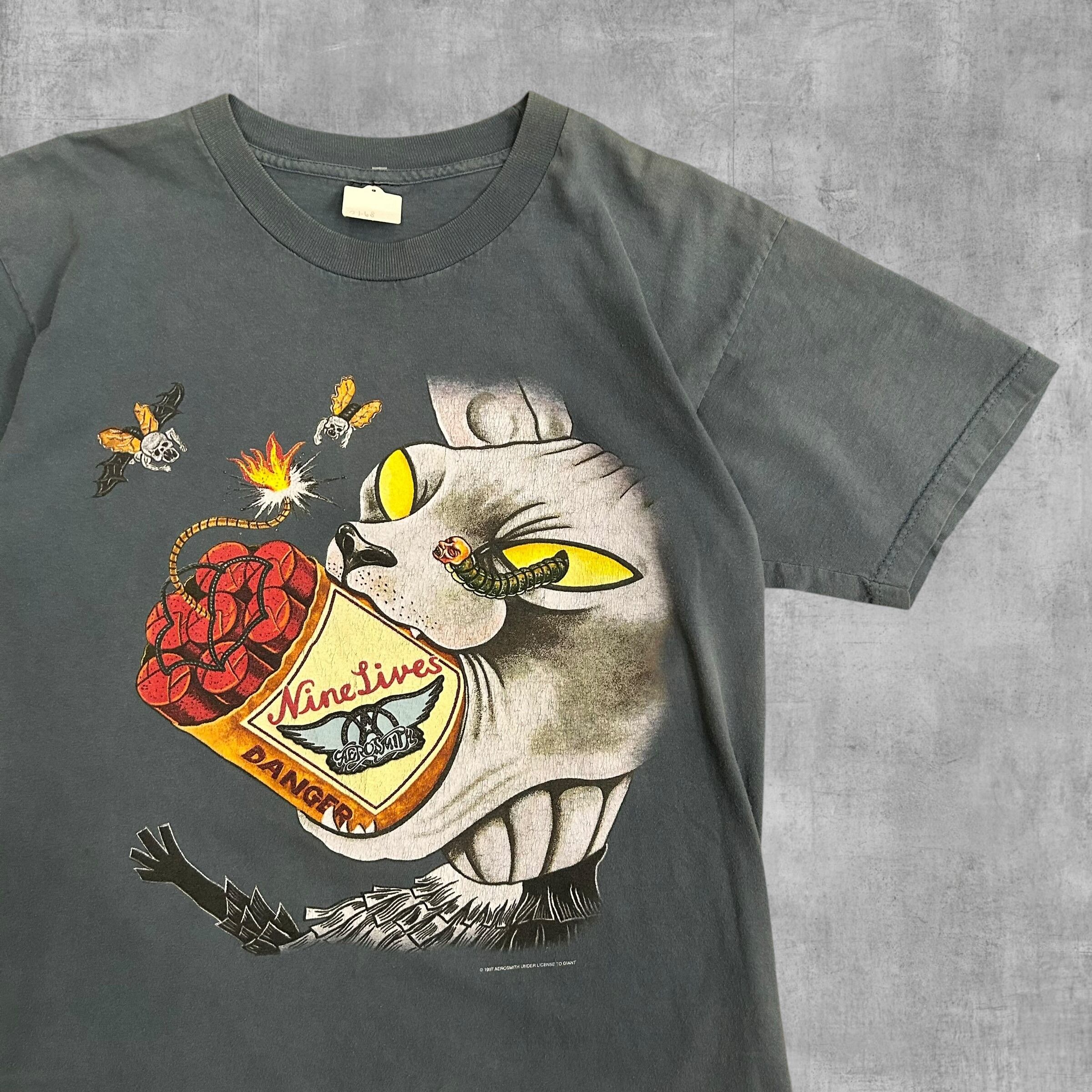 カラーT】90's Aerosmith Tee “Nine Lives” | spike osu