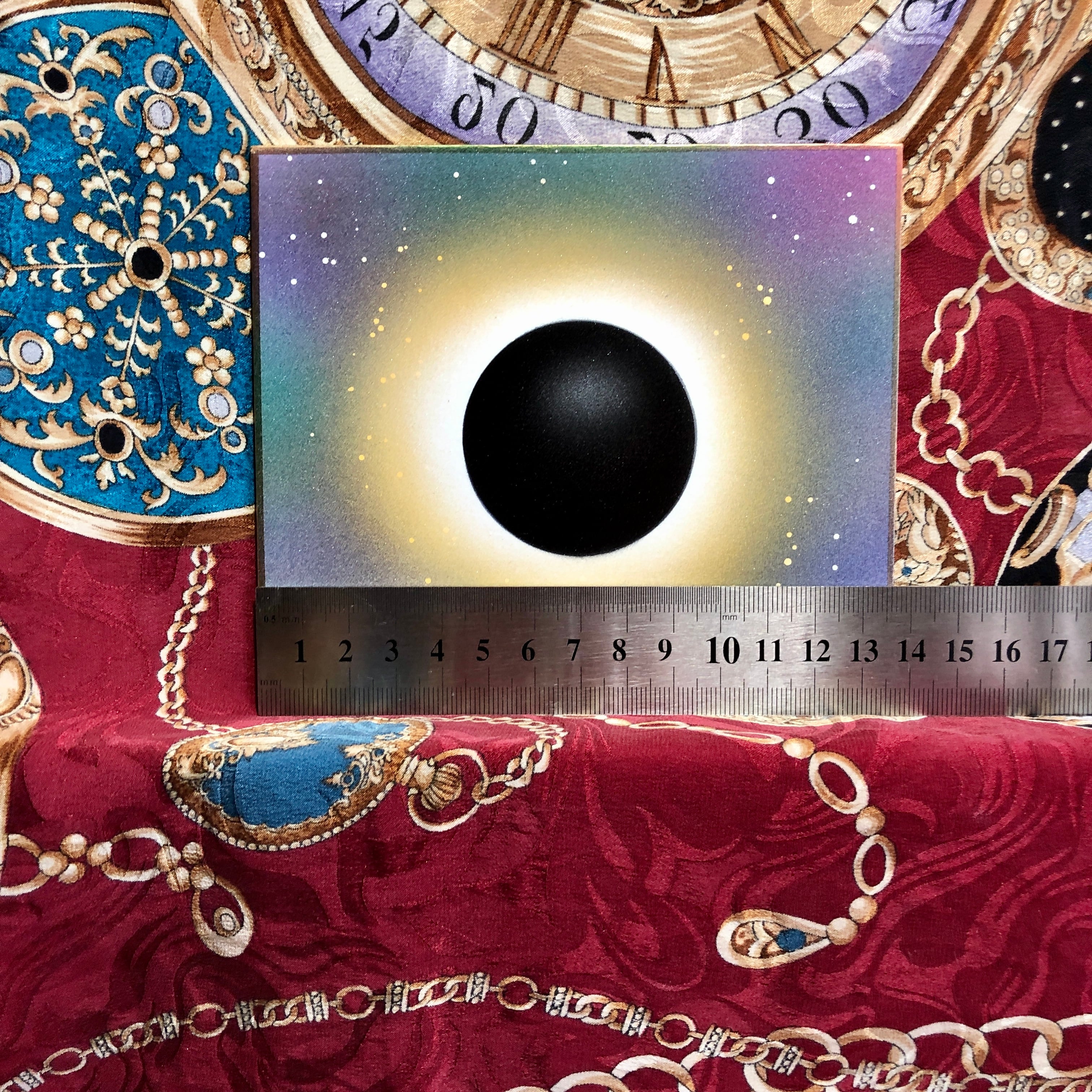 宇宙銀河系太陽エネルギー　黒丸ブラックホール天之御中主神　瞑想用高波動絵画スピリチュアルエナジーアート