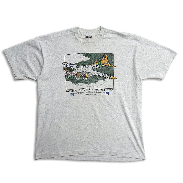 古着 90年代 USA製 フルーツオブザルーム プリントTシャツ 霜降り