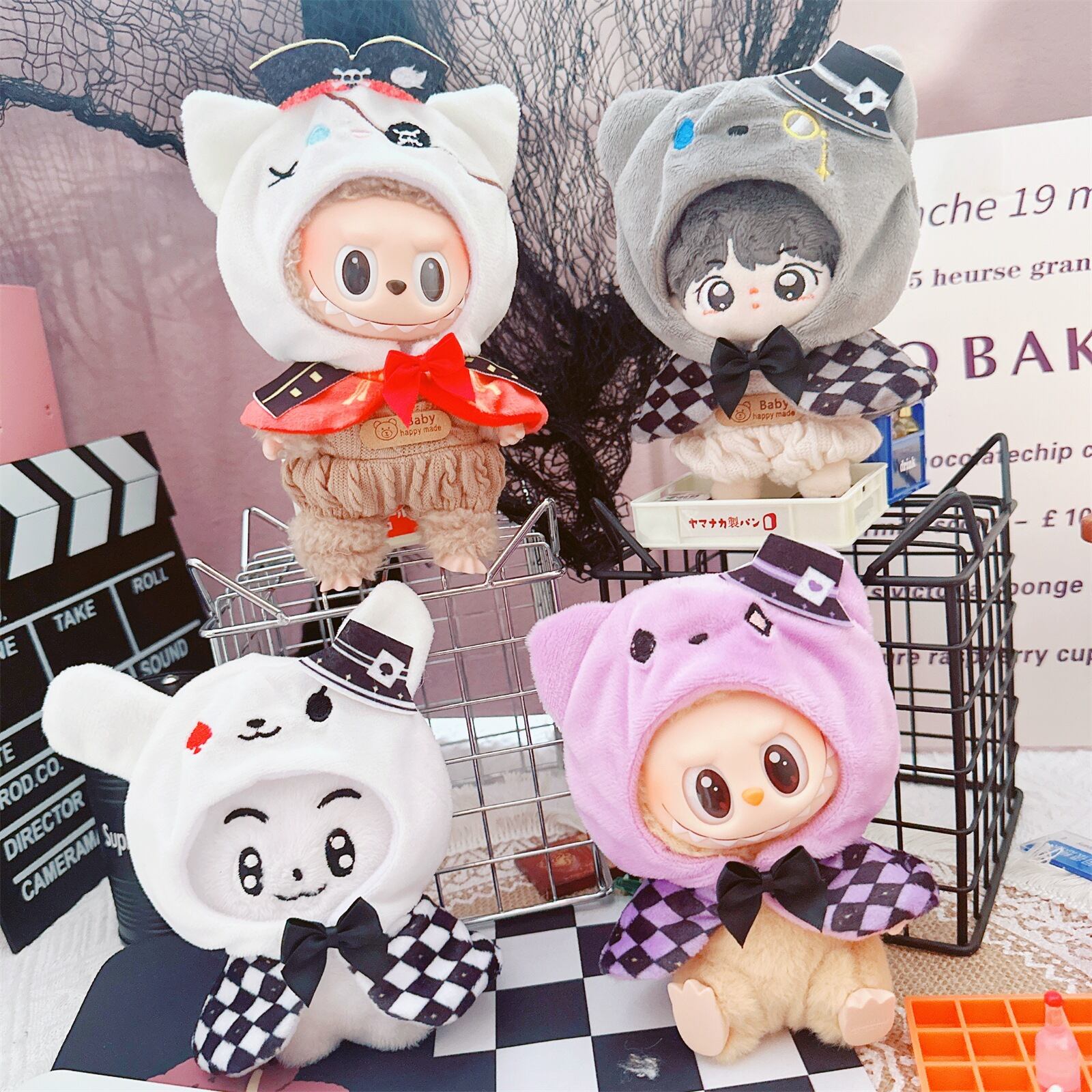 ラブブ 1-3世代対応 かわいい キルティングケープ フード付きマント