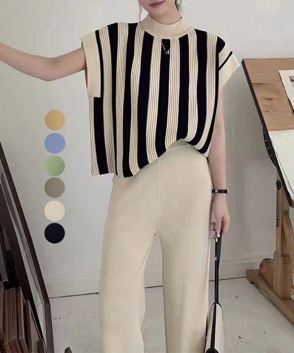 サマーニットセットアップ 韓国 春夏秋服  A20916237