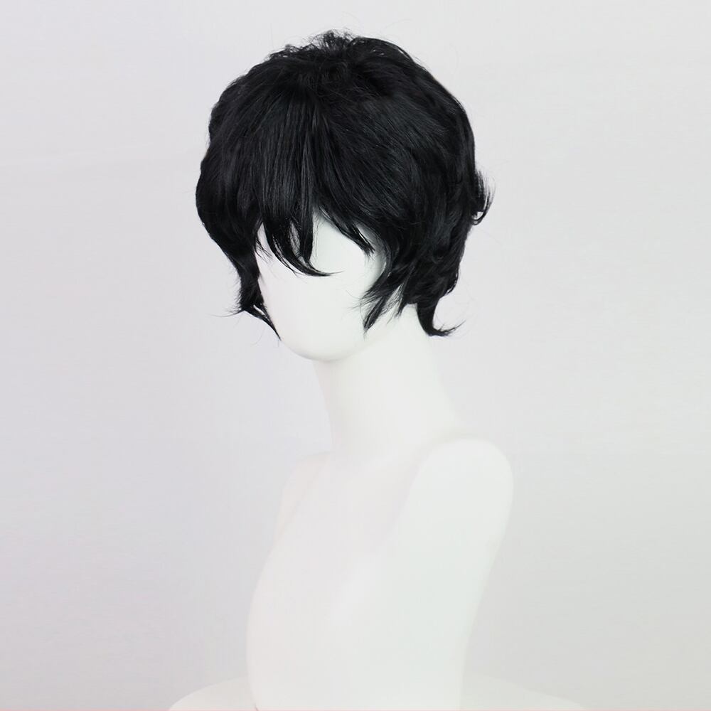 コスプレ耐熱ウィッグ ブラック カール ショートカット キャラクター