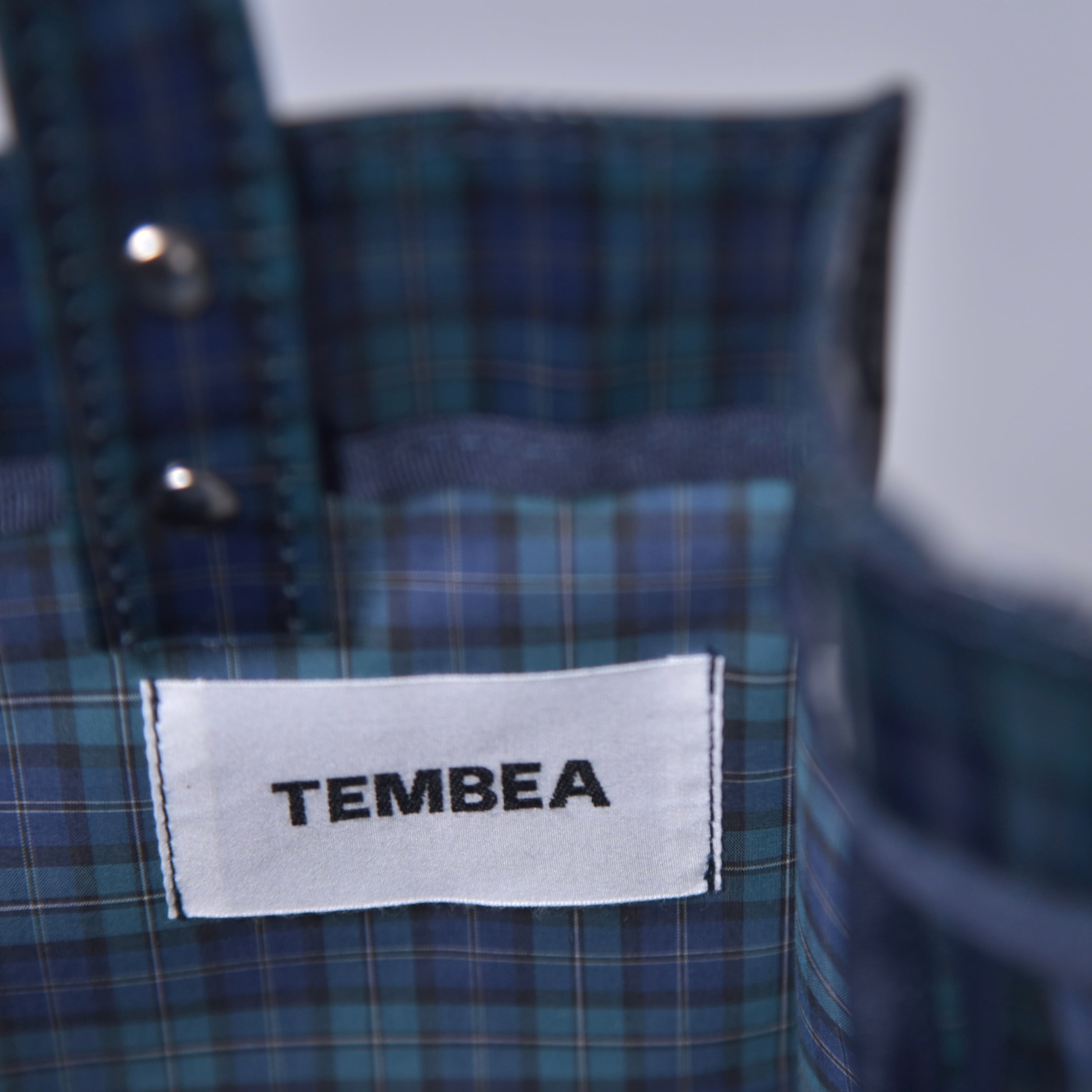 TEMBEA│PAPER TOTE SMALL CHECK NAVY ｜テンベア｜ペーパートート