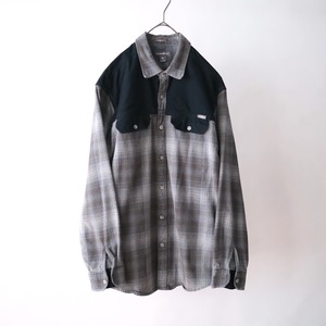 "Eddie Bauer" switching design flannel shirt