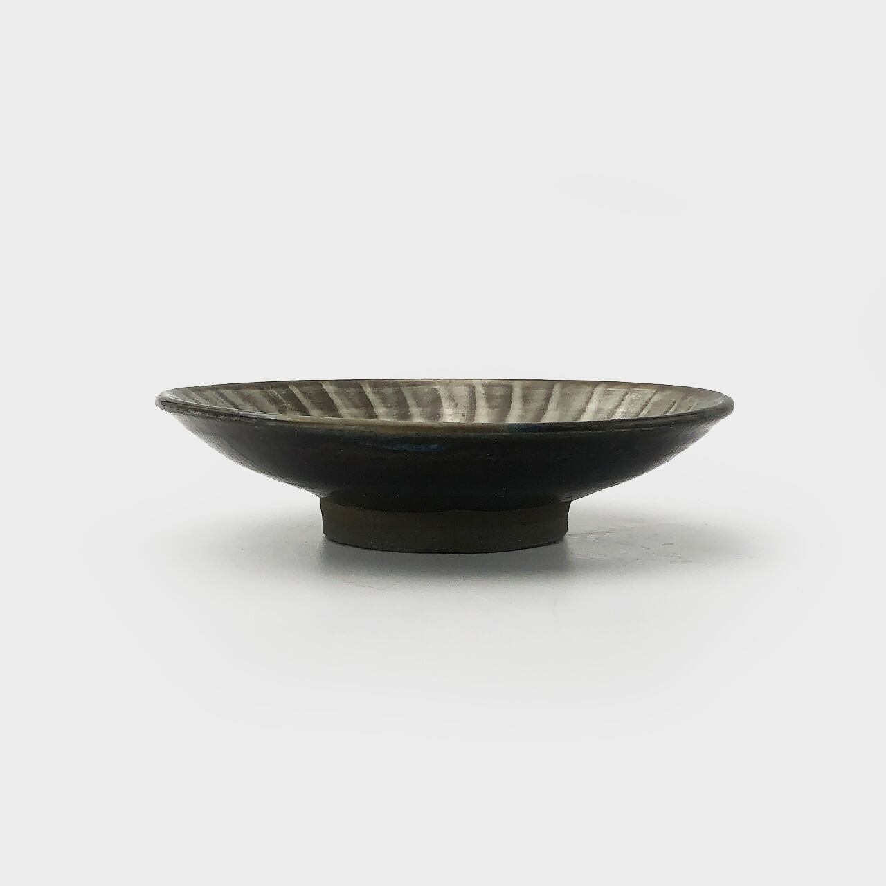 小鹿田焼　中小皿 小鹿田焼 小袋窯 4寸皿 飛びかんな 白 直径約12cm 小皿 陶器 和食器 民