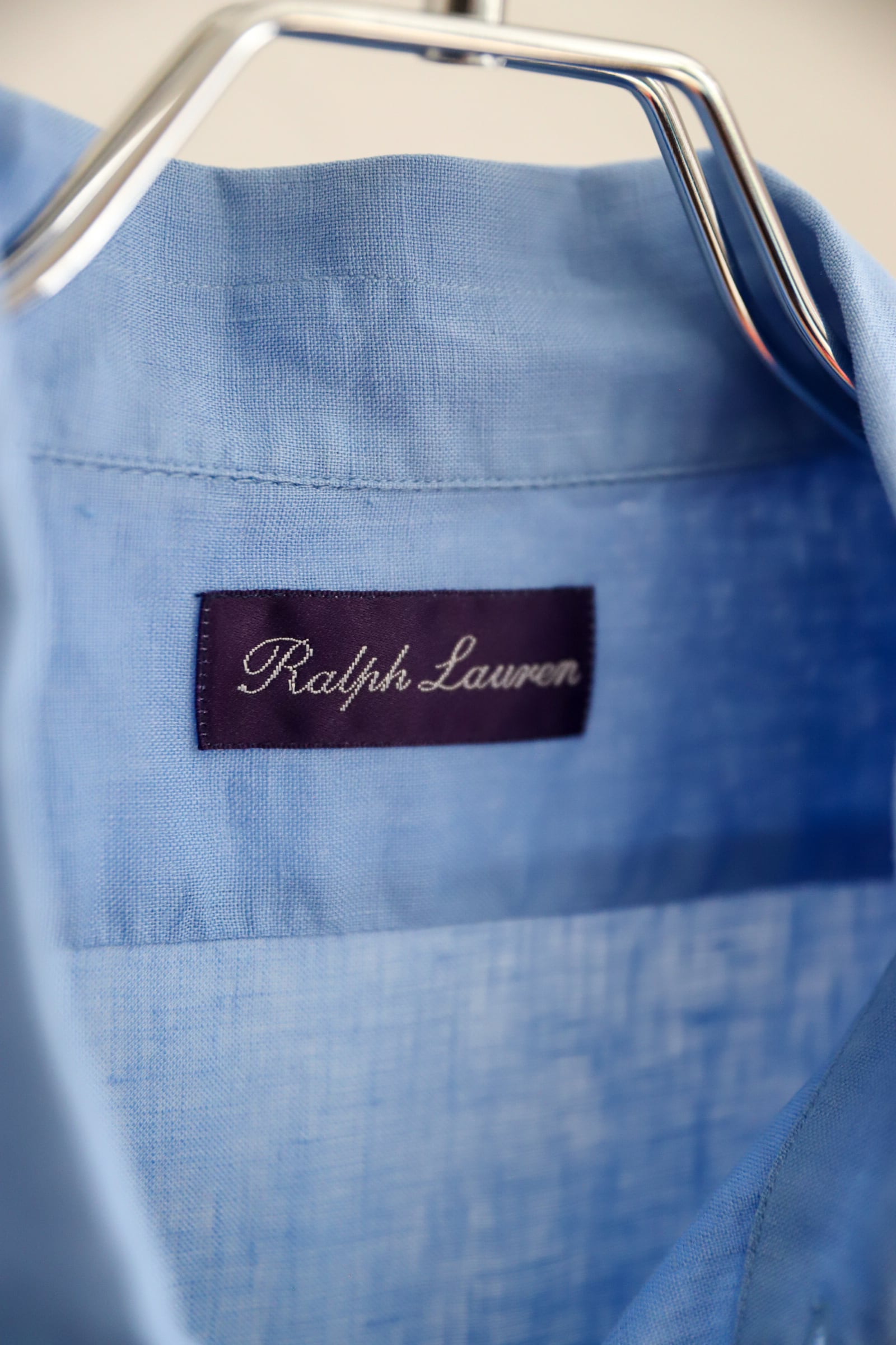 定価10万】Ralph Lauren Purple Label special linen shirt fade Blue