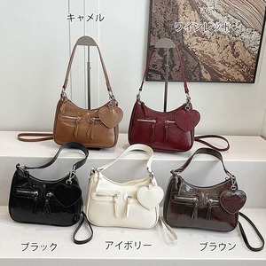 ミニバッグ ショルダー PUレザー レディース 小さめ コンパクト 韓国 大人 かわいい おしゃれ ハートチャーム付き レトロ 通勤 通学 大人可愛い 大人女子