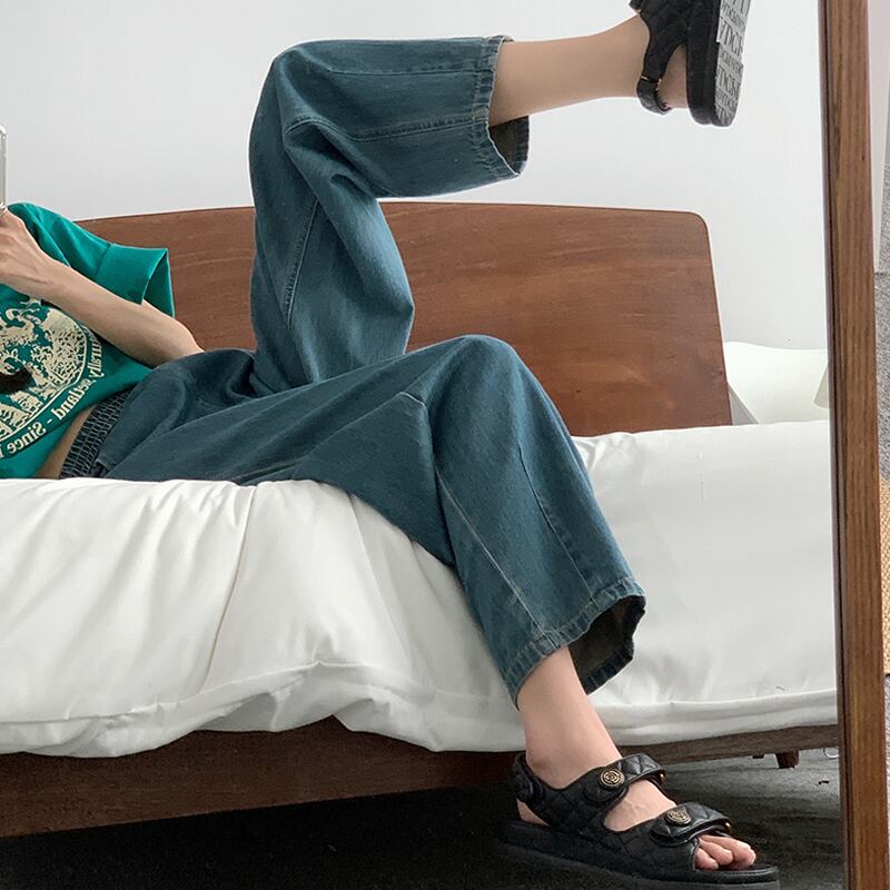 ワイドレッグジーンズ スプリングオータムパンツ ルーズ 春物 秋物 ワイドパンツ 試着室47341807331