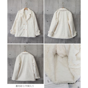 ファー ジャケット 中綿 レディース 秋冬 韓国 アウター エコファー おしゃれ きれいめ 大人 上品 フェミニン ゆったり 体型カバー 羽織り ふわふわ もこもこ 大人可愛い 大人女子