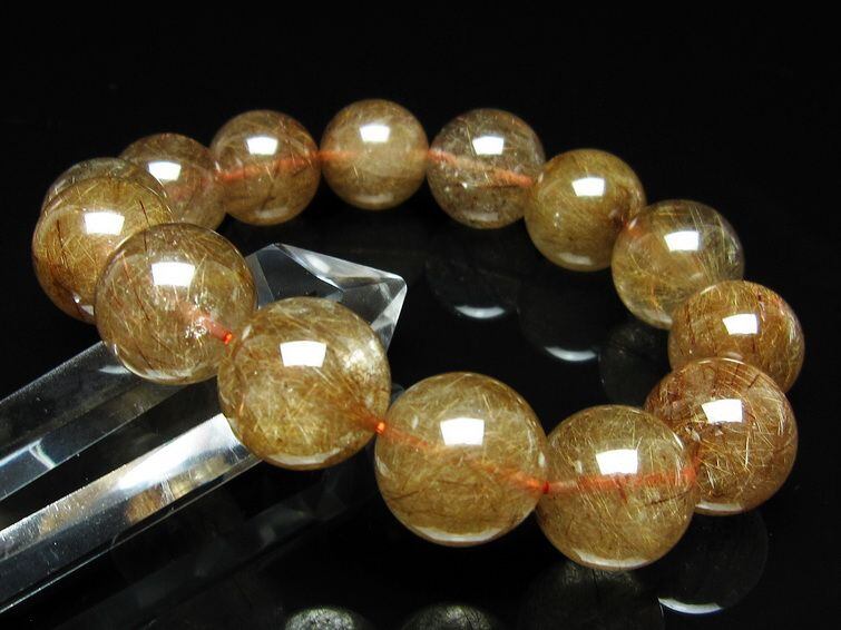 ルチルクォーツ ブレスレット 18mm ブロンズルチル ブレス一点物 111