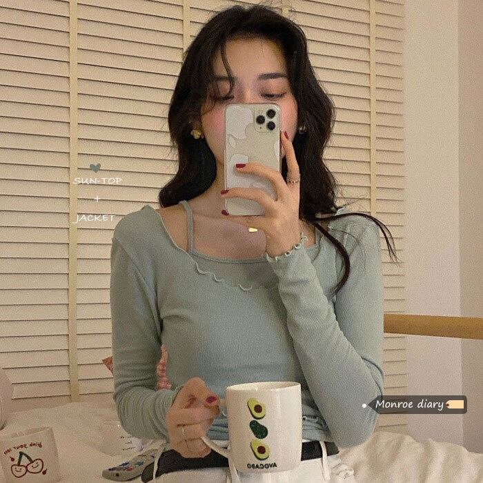 Tシャツ シャツ スプリングサマーショートトップス ロング 春物 夏物 モンロー56224341818