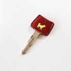 一点もの｜レザー キーキャップ｜Leather Key-cap(R)｜レギュラーサイズ｜クリムゾンレッド "Chien"-イエロードッグ｜001
