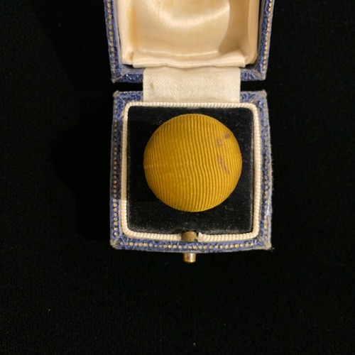 Mustard yellow covered button ring