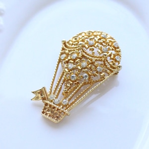 気球ブローチ ゴールド