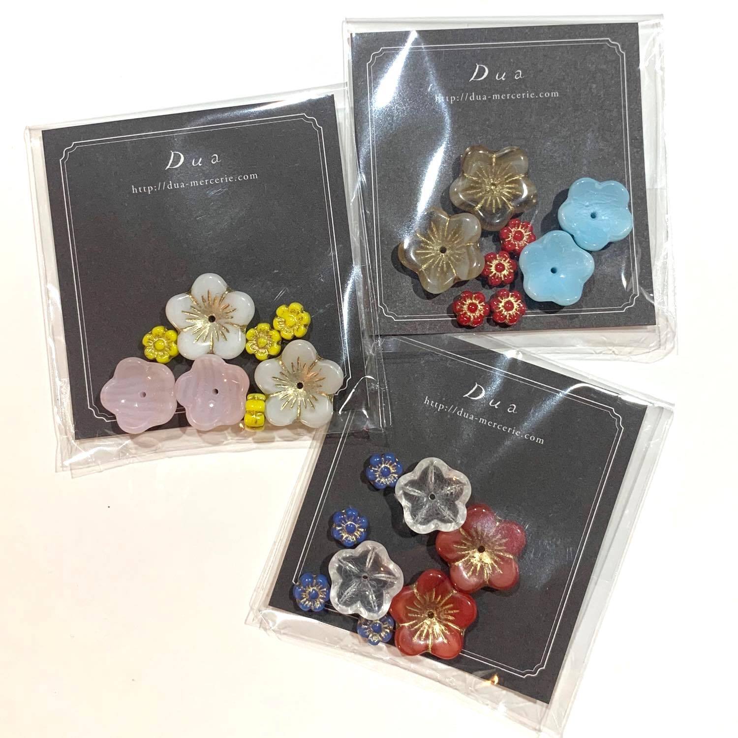 最終入荷〉3種類のお花チェコビーズセット（8p） | Dua-アクセサリー
