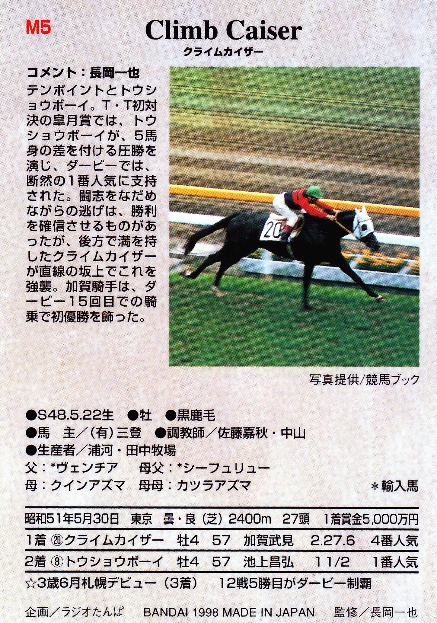 クライムカイザー「サラブレッドカード 98年上半期版」M5 | カード