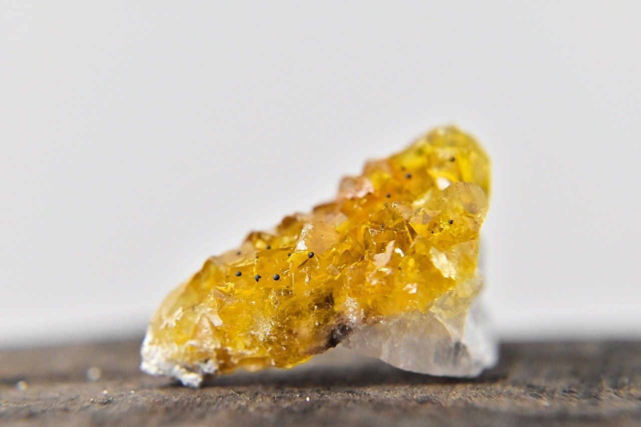 Yellow Fluorite with Calcite