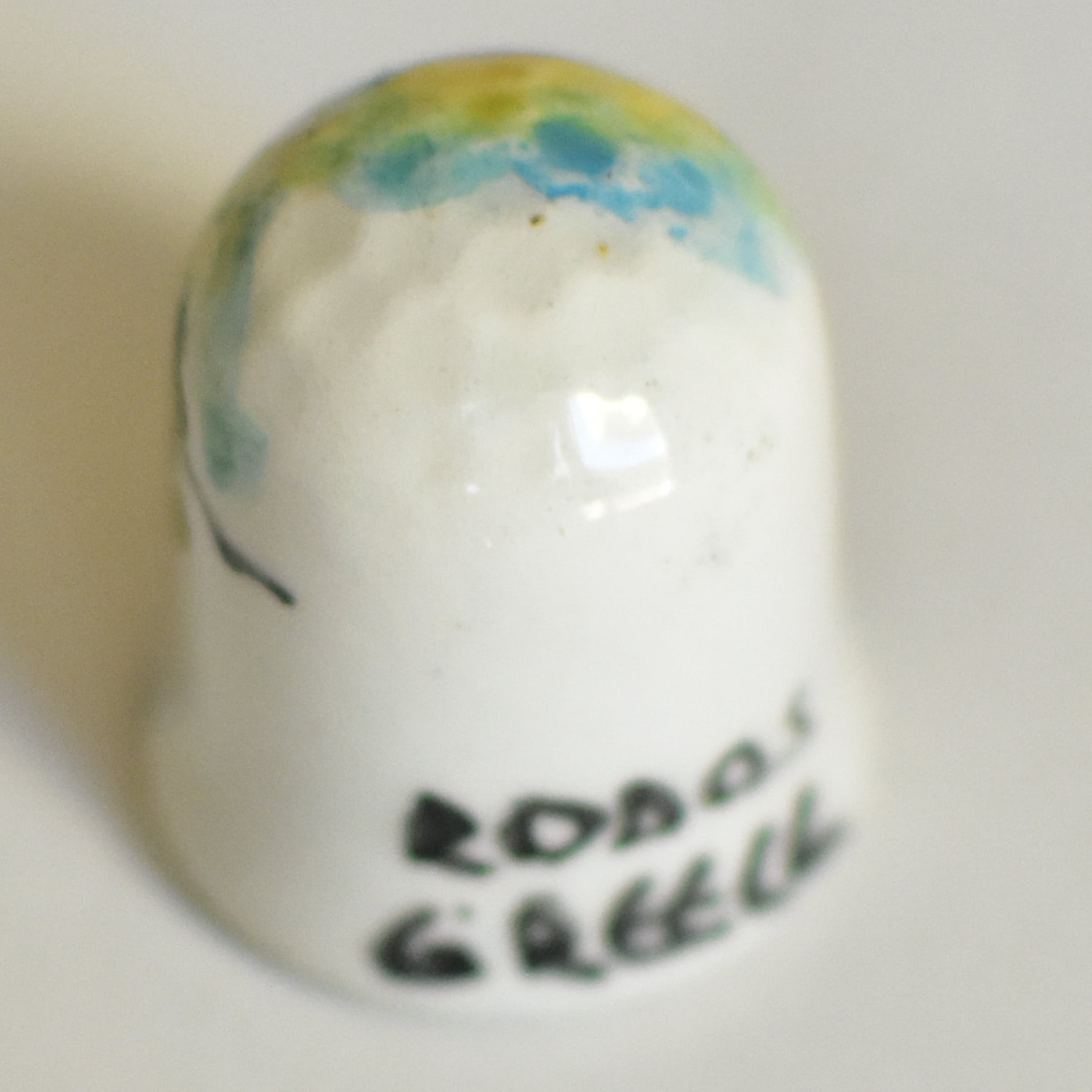 ヴィンテージ シンブル 指抜き 手描き | チェコガラスボタン専門店