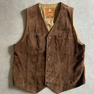 1990s The Territory Ahead Leather Vest M G611