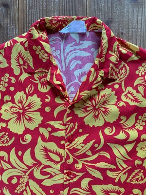 70's  Knott's BERRY FARM ハイビスカス柄 コットンハワイアンシャツ 表記(M)