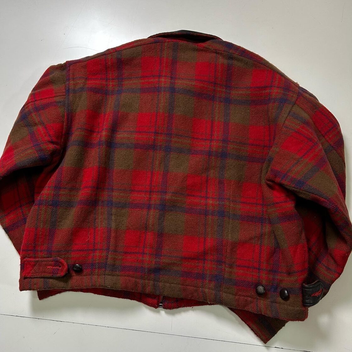Used 古着 ショート丈ウールチェックブルゾン vintage 90s フェイク 