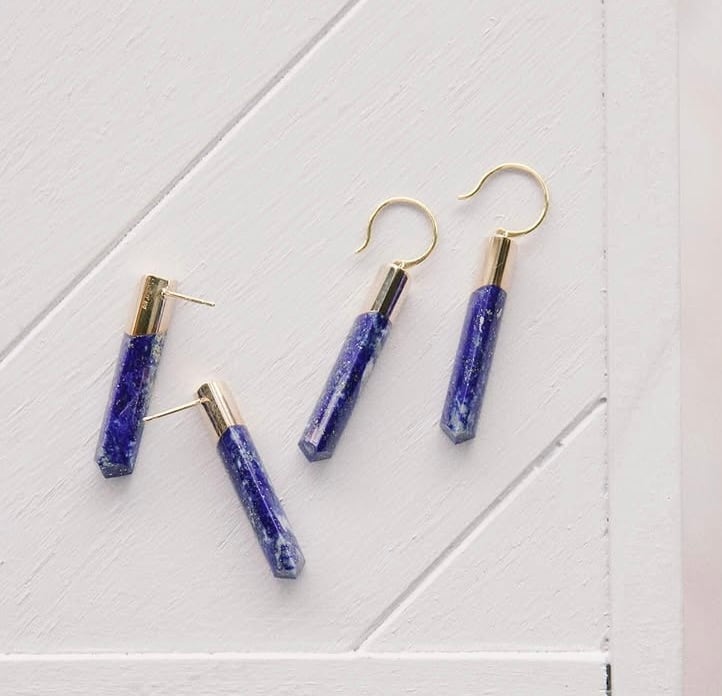 TORCH cradle Pierced Earring / Lapis Lazuli シングルピアスフック