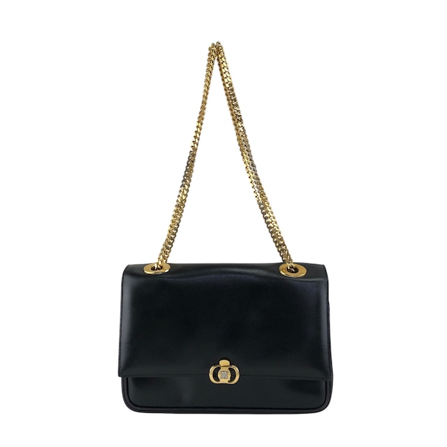 CELINE セリーヌ ショルダーバッグ ブラック ブラゾン レザー チェーン vintage ヴィンテージ オールド gpayic