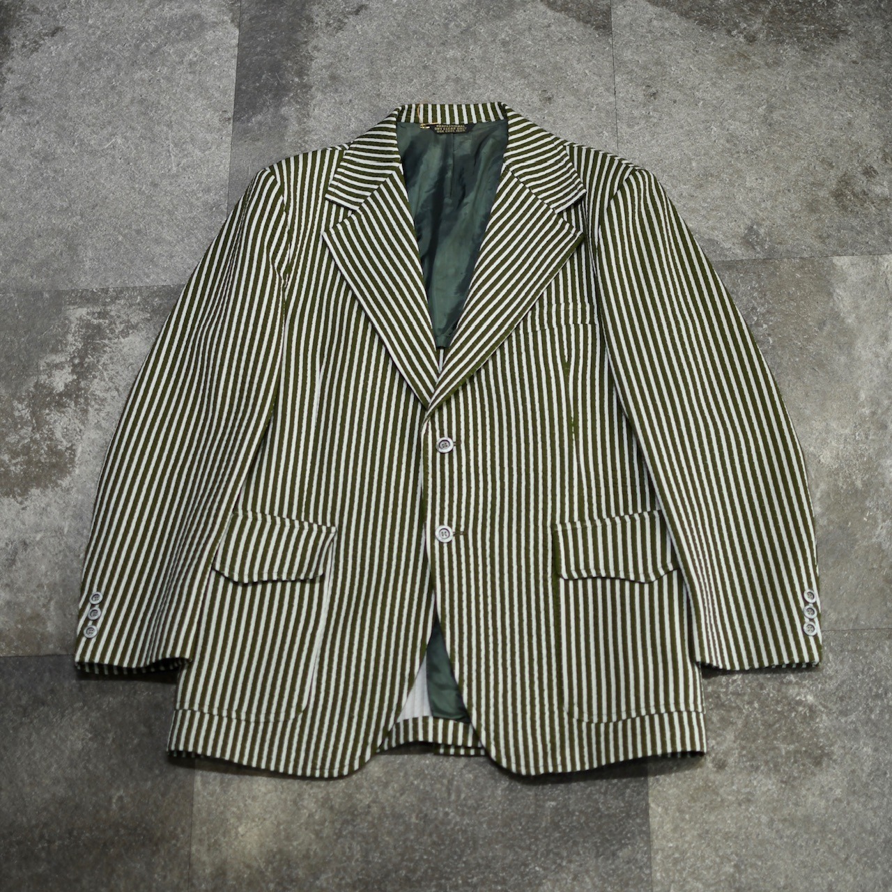 70's seersucker stripe tailored jacket