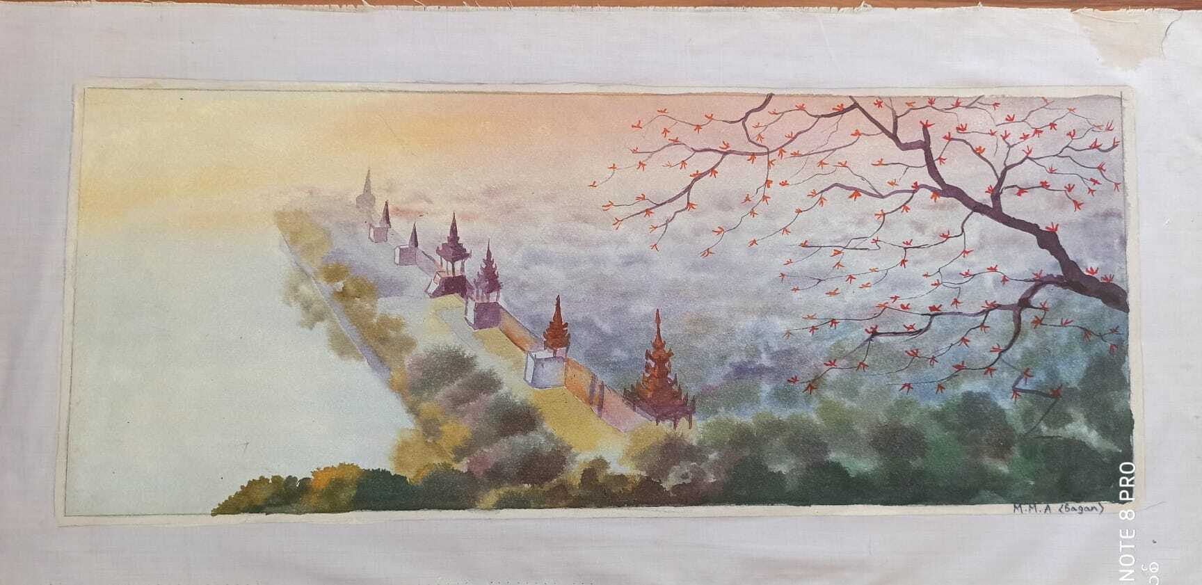 ミャンマーカラウェク宮殿絵画】アート、風景画、ミャンマー文化