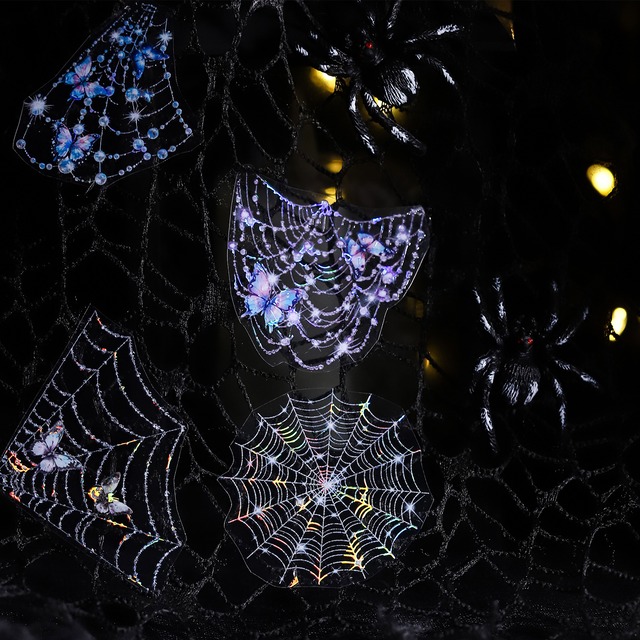 幻想的な蜘蛛の巣PETテープ（貝殻光）5cm×2m　奇幻蜘蛛网（Fantasy Spider Web）シリーズ[HG-49t]