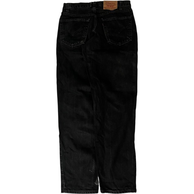 【W32×L32】Levi's550   ブラックデニムパンツ　革パッチ