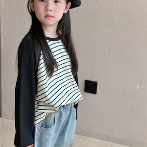 秋英字刺しゅうラグラン長袖Tシャツ