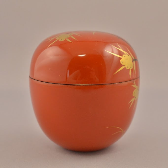 茶道具 塗師 平安 千穂造 五色塗 中棗 共箱 C R5778 茶道具 塗師 平安