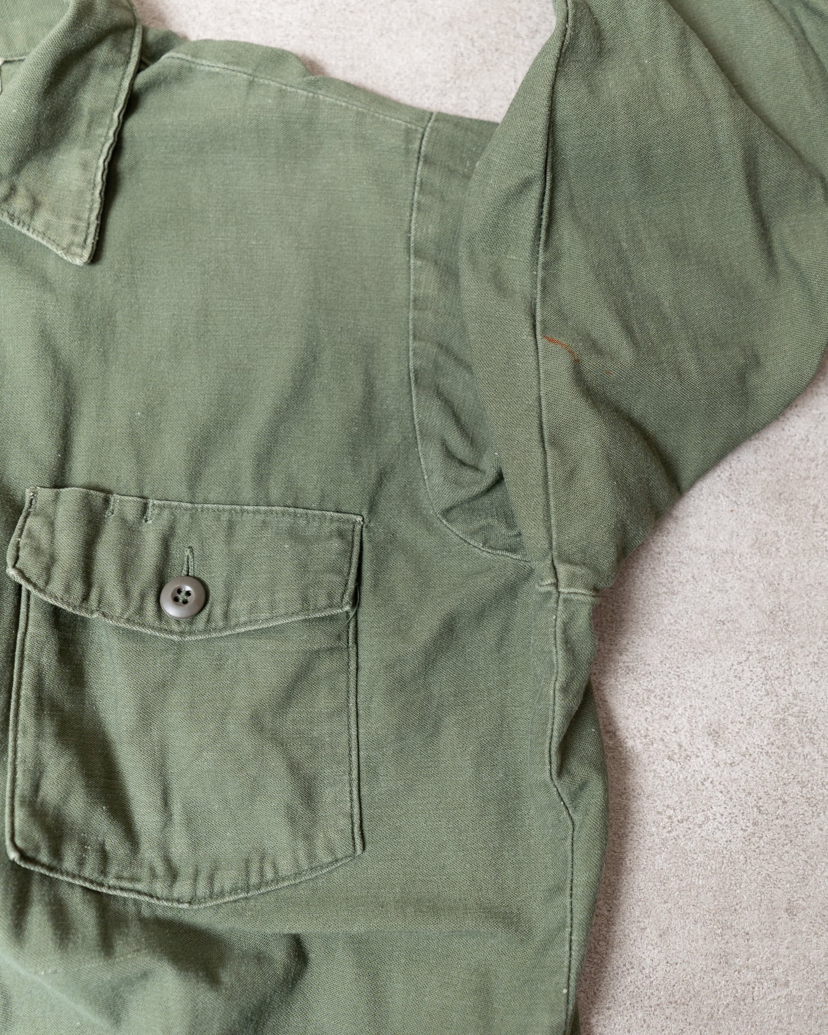 17 1/2✕32】U.S.Army 70's OG-107 Utility Shirt Cotton100％ 