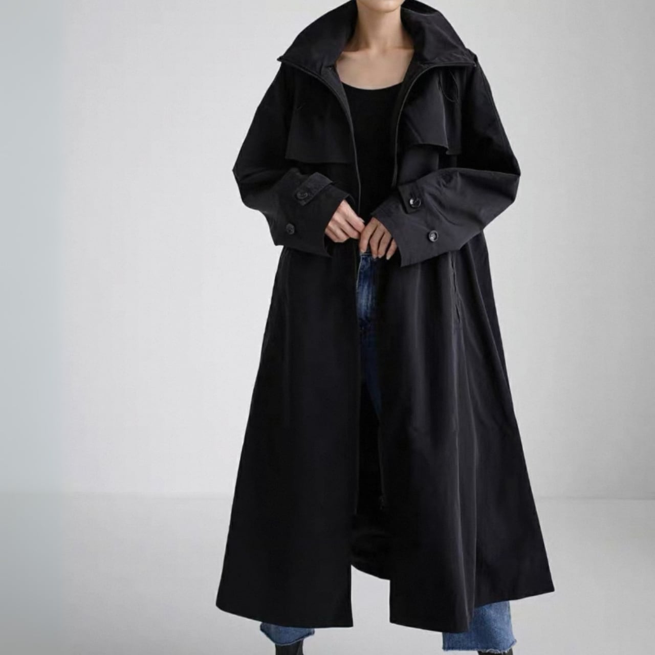 フードロングコート 0428