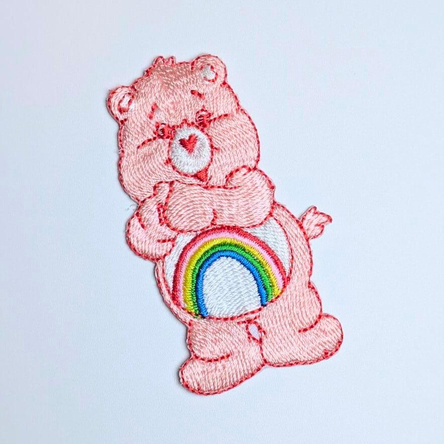 送料無料! ★刺繍アイロンワッペン★【 Care Bears( ケアベア ) 】Cheer Bear / チアベア〚アメリカン雑貨 アメトイ〛