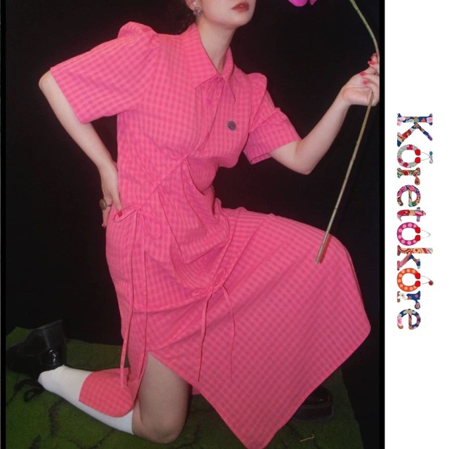Dragon Fruit Pink China Dress A1225