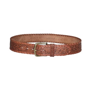 LAUREN RALPH LAUREN brown color embossing wide leather belt