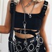 ✞✝✞ ダークきれいめ☆ブラックショートベルト トップス 大人女子☆ ハーネス ✞✝✞ ゴスロリ SM ミリ 甘ロリ クラロリ 和ロリ エレガント 黒ロリ 姫ロリ 華ロリ AA-AA0158195