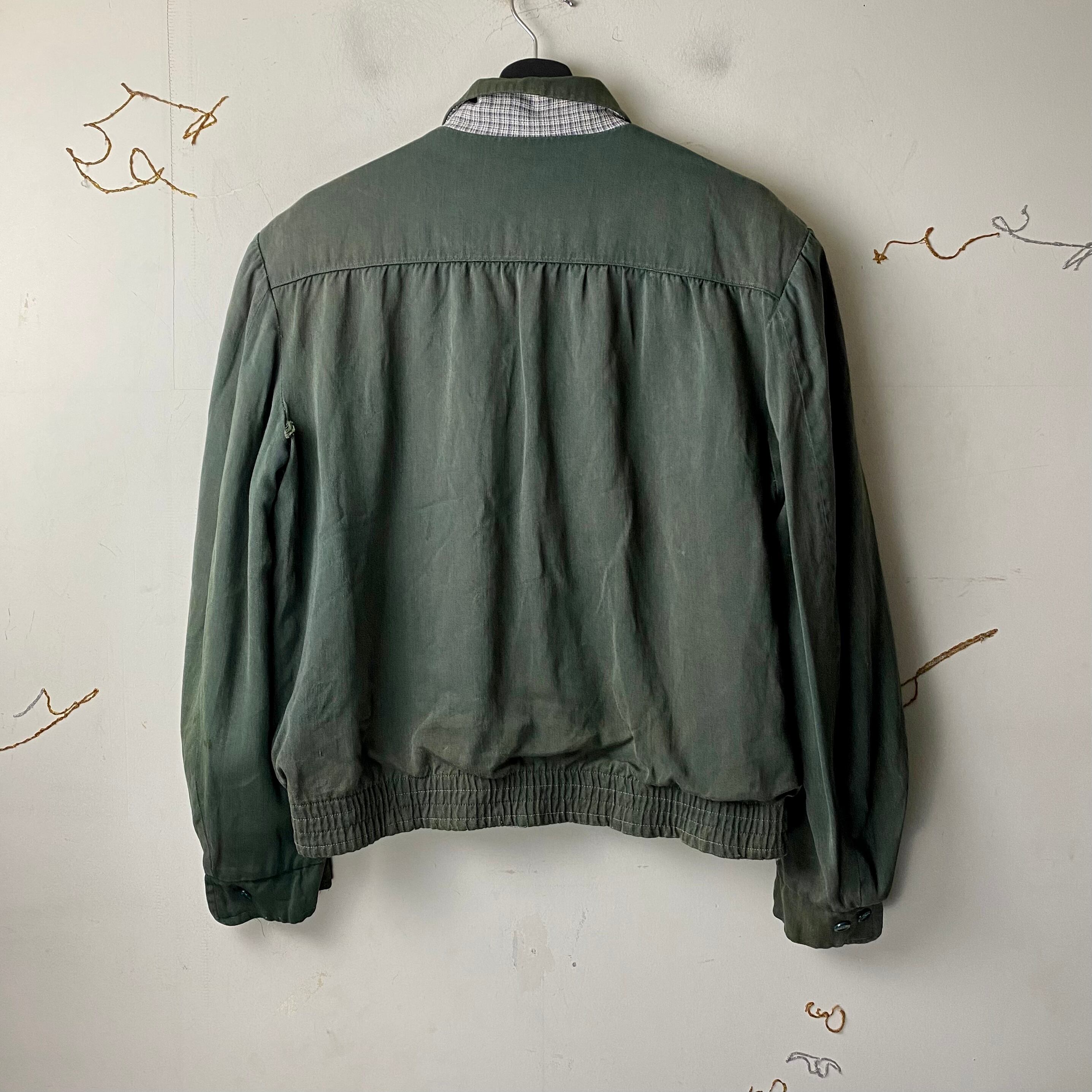 vintage 's reversible rayon gabardine jacket   NOIR ONLINE