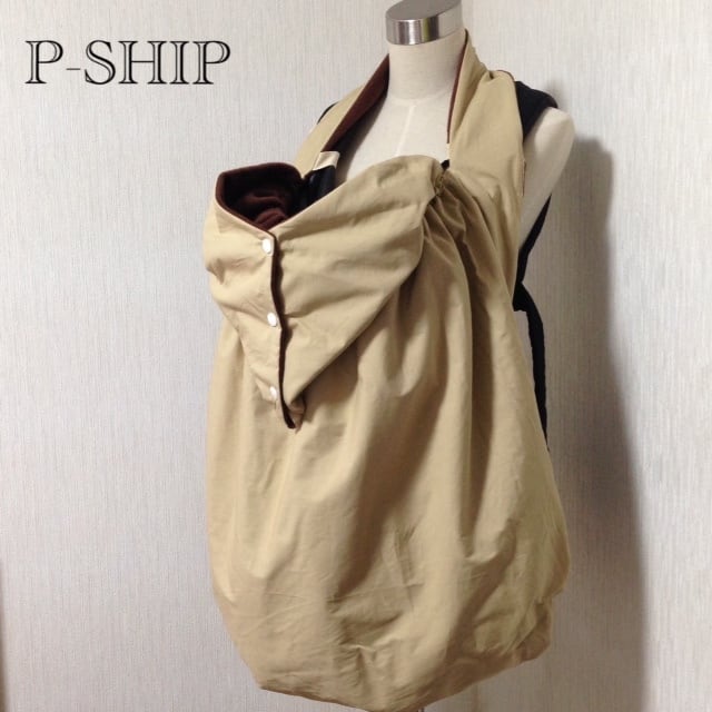 エルゴなどに防寒ケープ 防水ケープ 抱っこ紐 ベビーカーに ブランケットにも 取り付け簡単 ベージュ