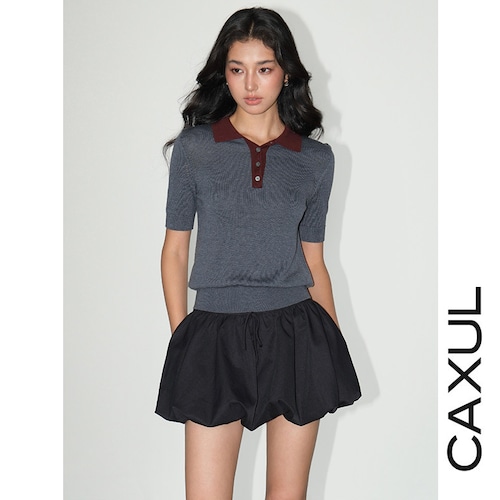 Contrast Collar Knit Polo/2color