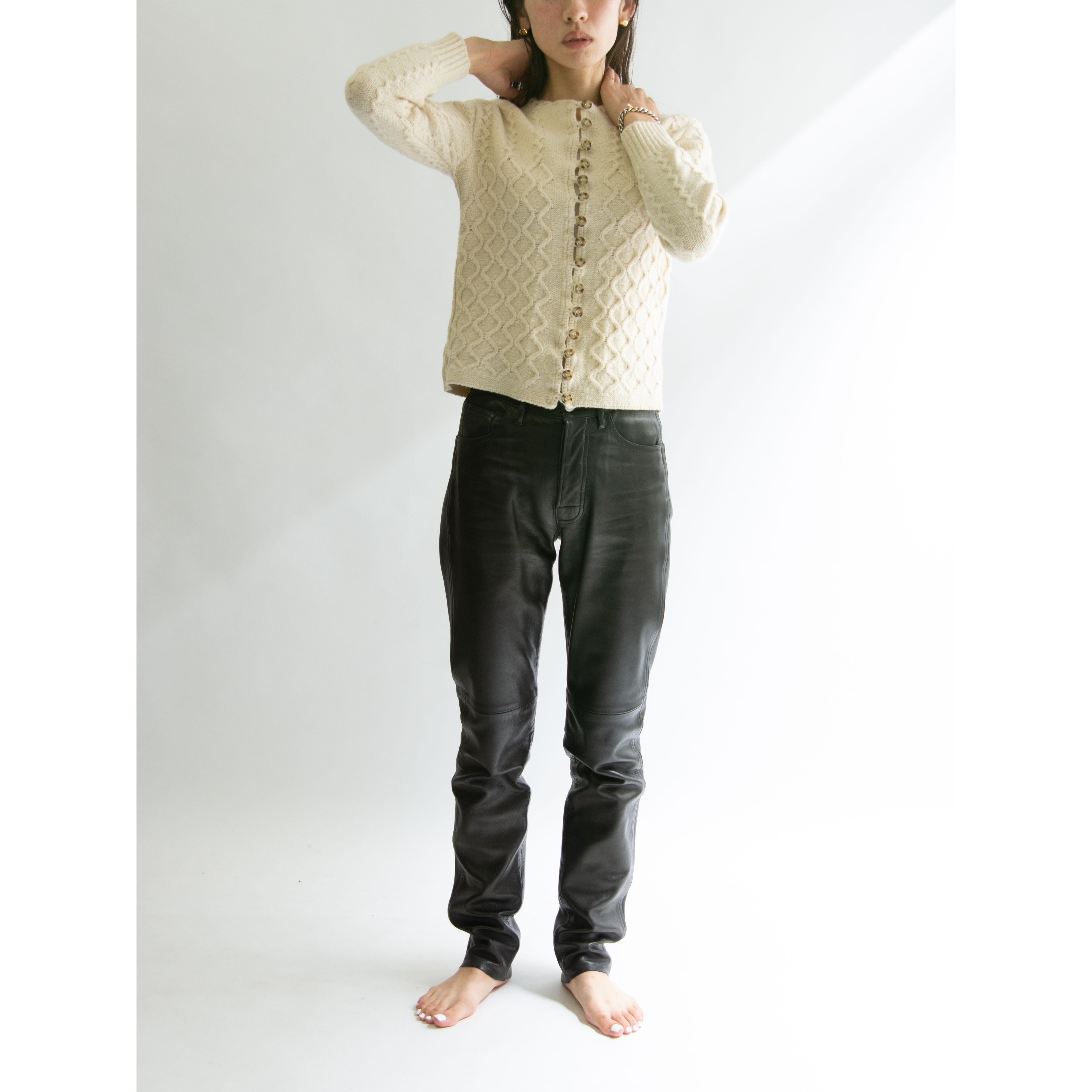 agnes b.】Made in France sheepskin leather pants（アニエスベー