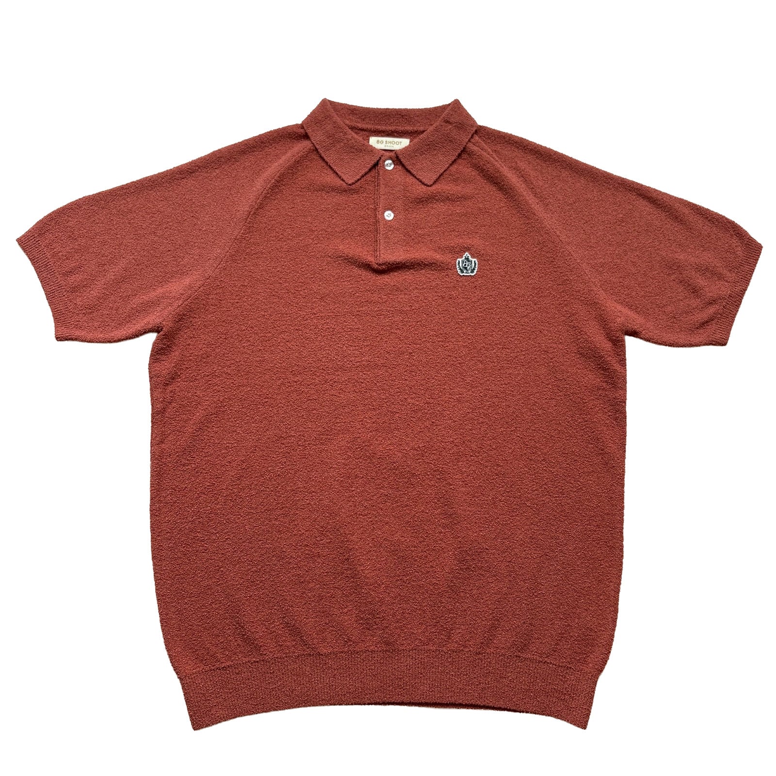 SUPER SOFT PILE KNIT POLO SHIRT -BRICK RED-
