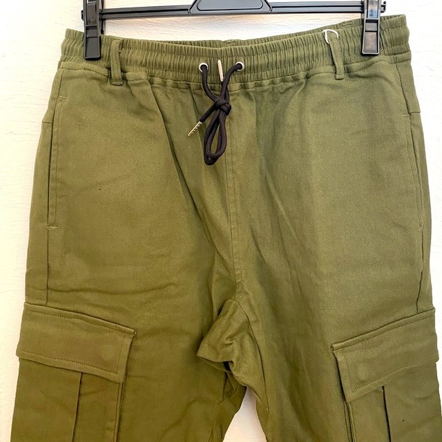 Back Brushed Stretch Twill Tapered Cargo Pants Olive