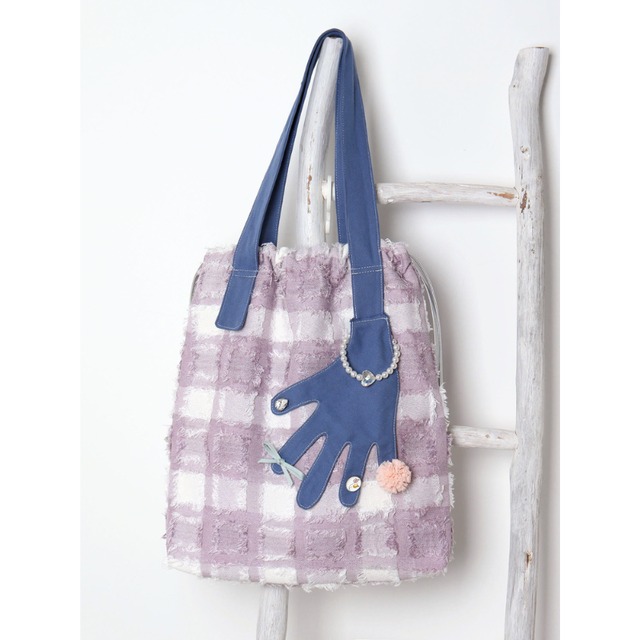 accessory hand jacquard check tote bag【2color】  e2030
